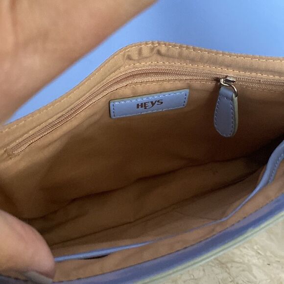 Heys Garden Party Mini Messenger Crossbody Bag Blue Patent Leather - Picture 11 of 14